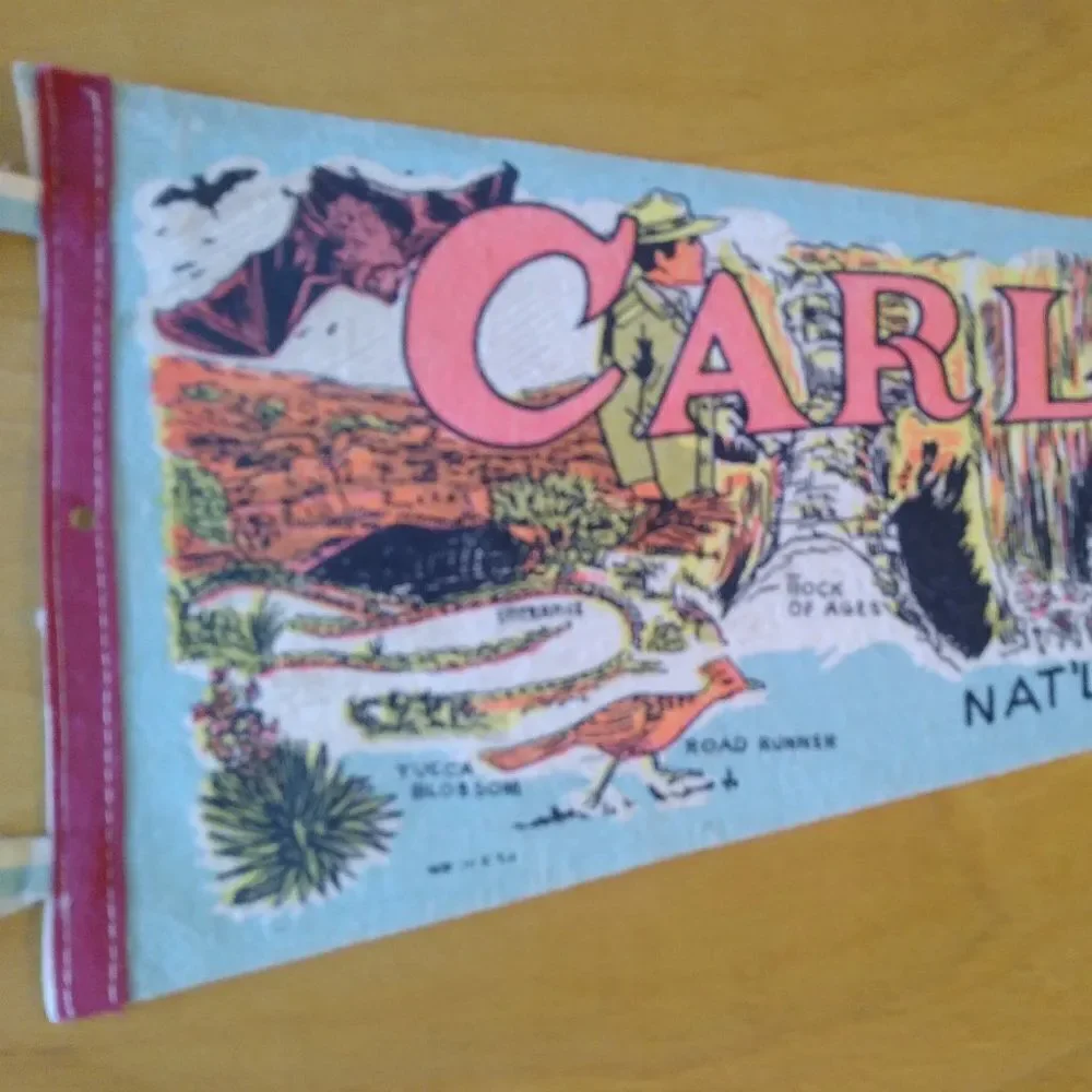 Vintage Carlsbad Cavern National Park Pennant Flag